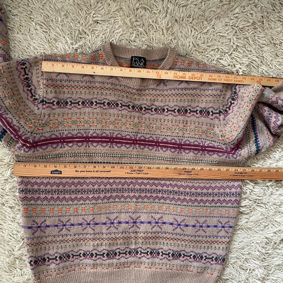 JOS. A. BANK Lambswool Fair Isle Nordic Men's Pullover Sweater Size Large fall - Picture 4 of 13
